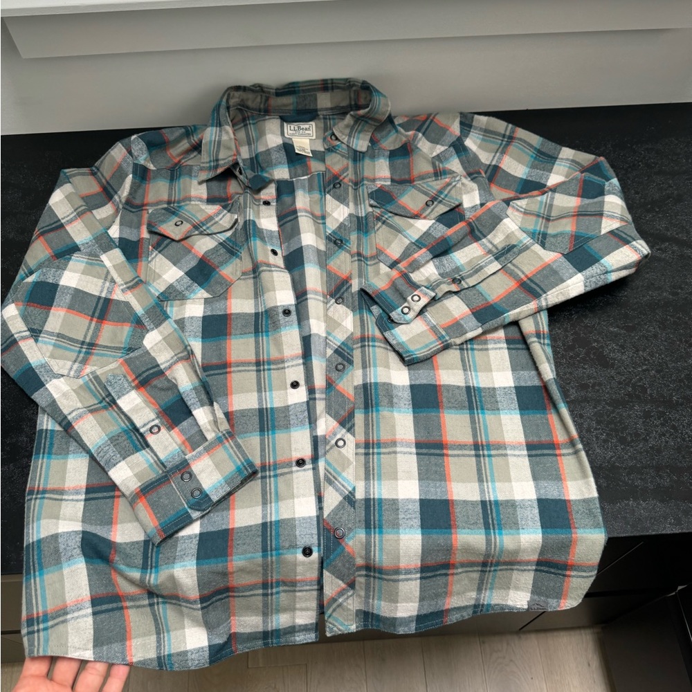 LL bean plaid cotton shirt